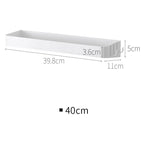 Set of 2 shower shelves, shower shelf without drilling, wall shelf with 6 removable hooks, for bathroom, kitchen, white