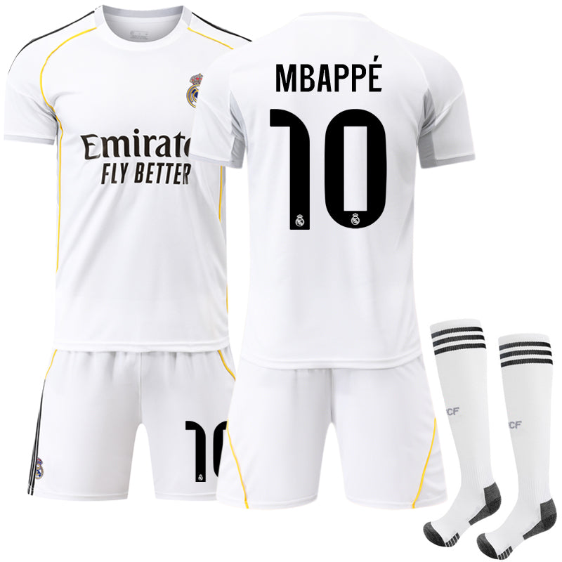 2025-2026 Real Madrid Home Kids Adult Football Shirt No. 10 Mbappe No. 10 Mbappe Adult M