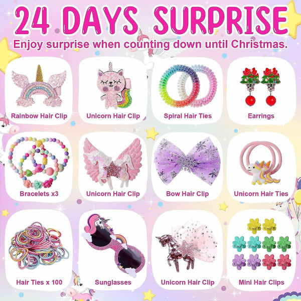 Advent Calendar for Girls - Unicorn Gifts for Girls Advent Calendar 24 Days Surprise Gifts Best Gifts for Daughters, Granddaughters