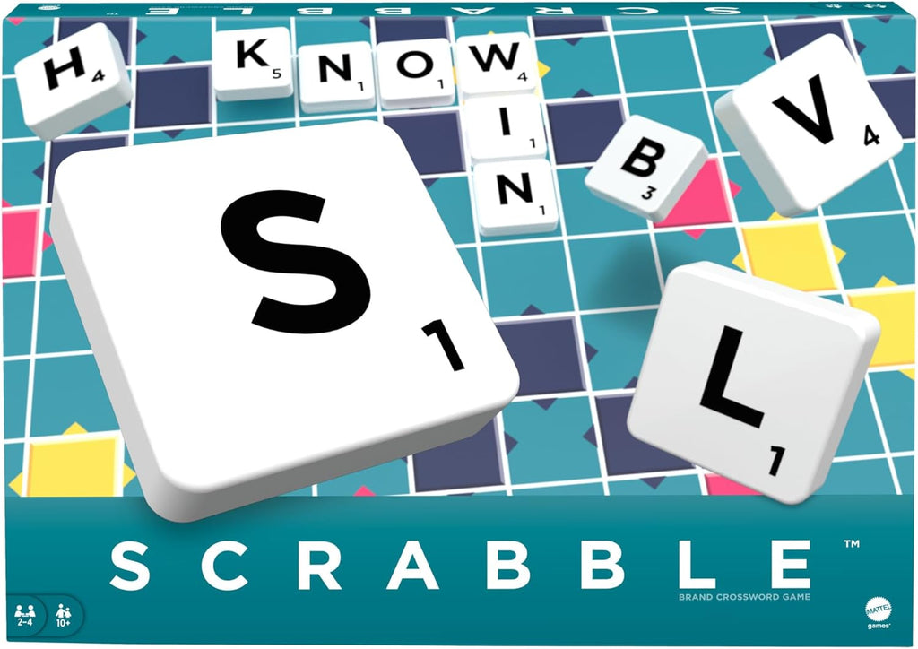 Classic Scrabble, Original Word Crossword Board Game, English Version, Family Game for Adults and Kids, Word Game for 2 to 4 Players