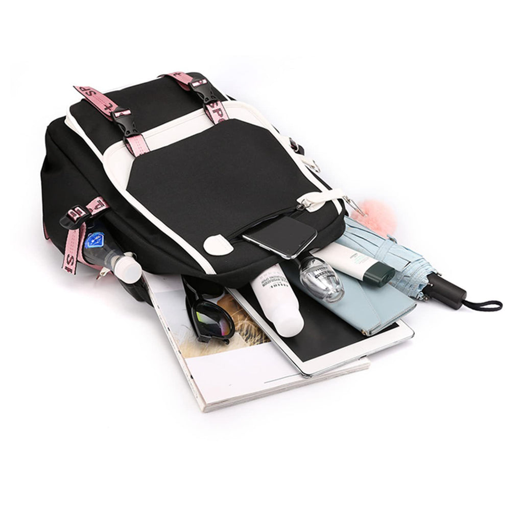 K-Pop Demon Hunters Anime School Backpack Cute Cartoon Bag for Students black_tfrf black 1