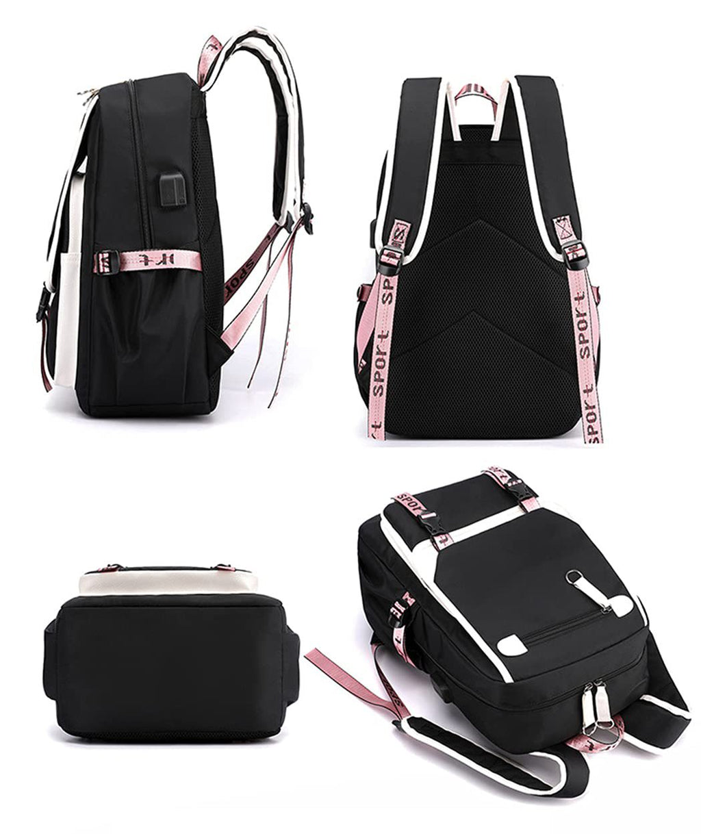 K-Pop Demon Hunters Anime School Backpack Cute Cartoon Bag for Students black_tfrf black 1