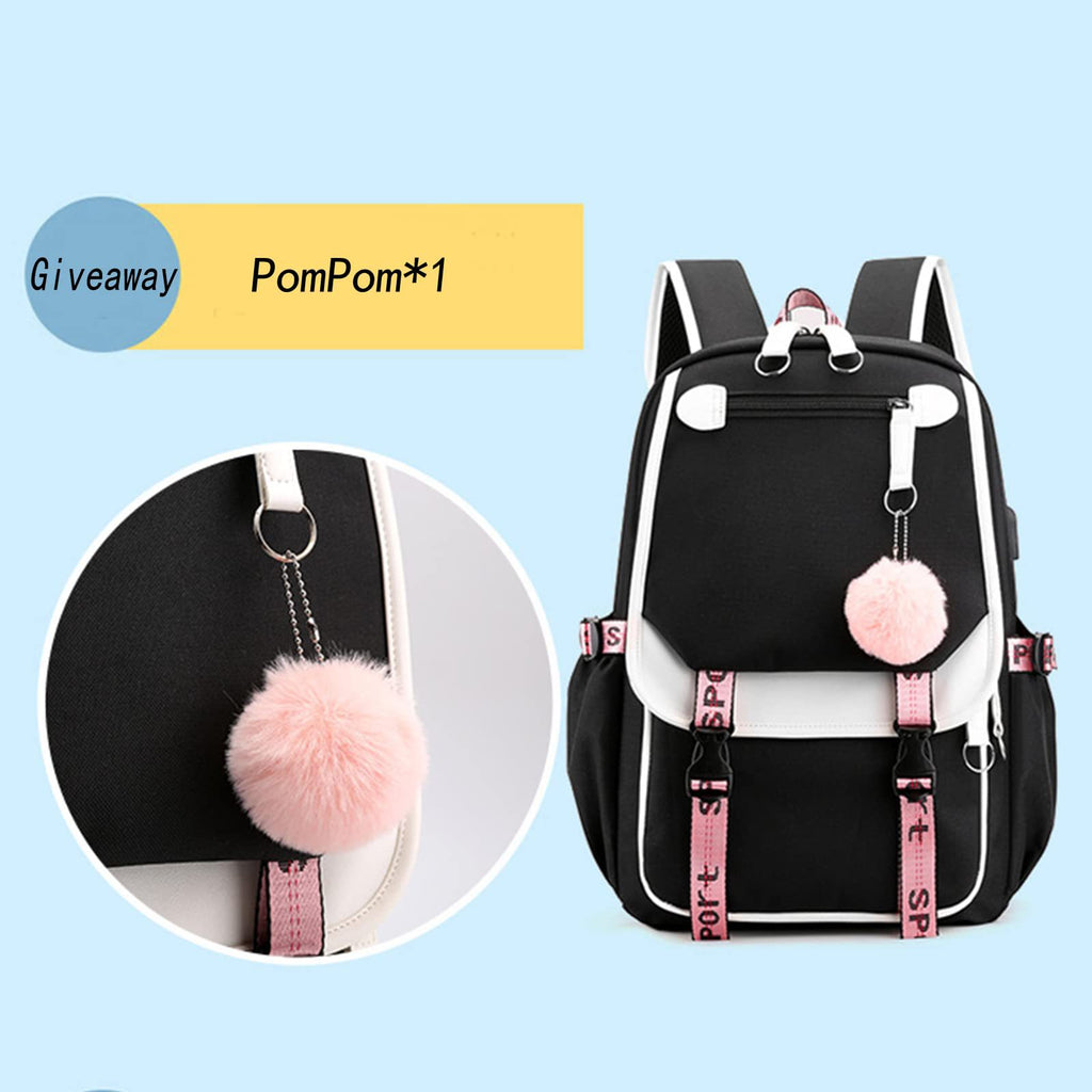 K-Pop Demon Hunters Anime School Backpack Cute Cartoon Bag for Students black_tfrf black 1
