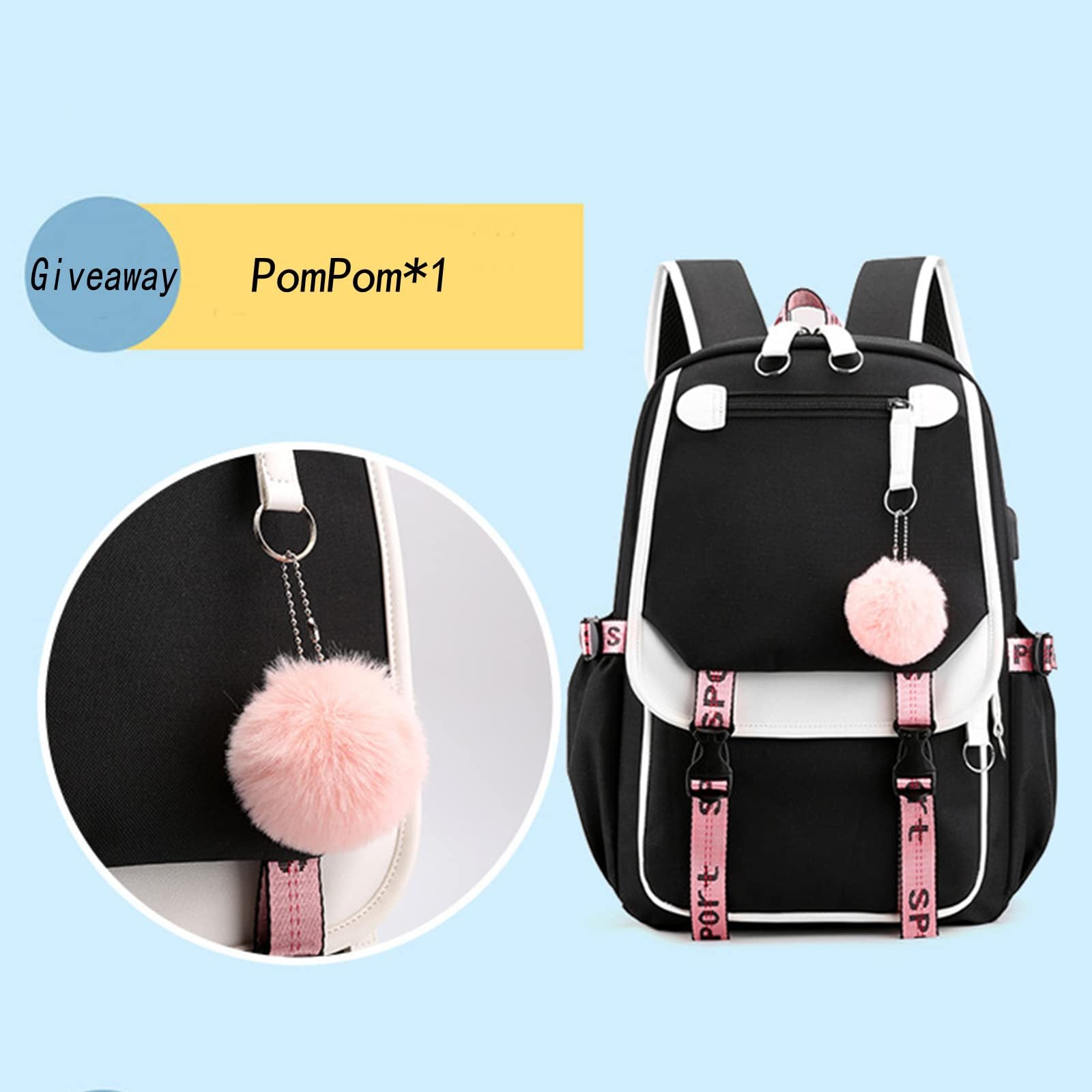 K-Pop Demon Hunters Anime School Backpack Cute Cartoon Bag for Students black_tfrf black 1