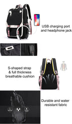 K-Pop Demon Hunters Anime School Backpack Cute Cartoon Bag for Students black_tfrf black 1