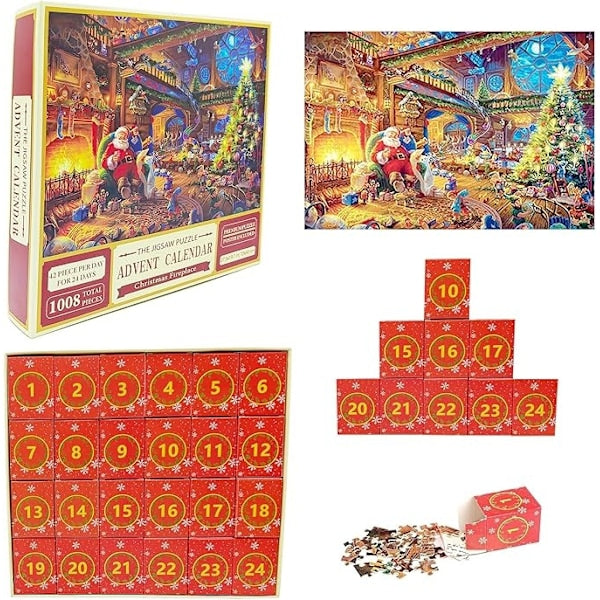Puzzle Advent Calendar 2024 - Christmas Puzzle with 1008 Pieces Multicolored