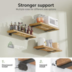 6-pack 10cm Floating Shelf Brackets, Heavy Duty Shelf Brackets for Shelves, Black Painted Metal Wall Mounted Shelf Brackets, 75kg Load Capacity