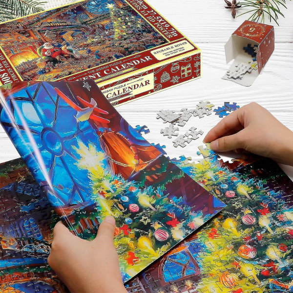 Puzzle Advent Calendar 2025, 1008 Puzzle Pieces 25 Days Christmas Countdown Advent Calendars{FY}_OF 1