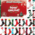 Advent Calendar 2024 with Socks - 24 Days with Different Christmas Patterns for Adults A