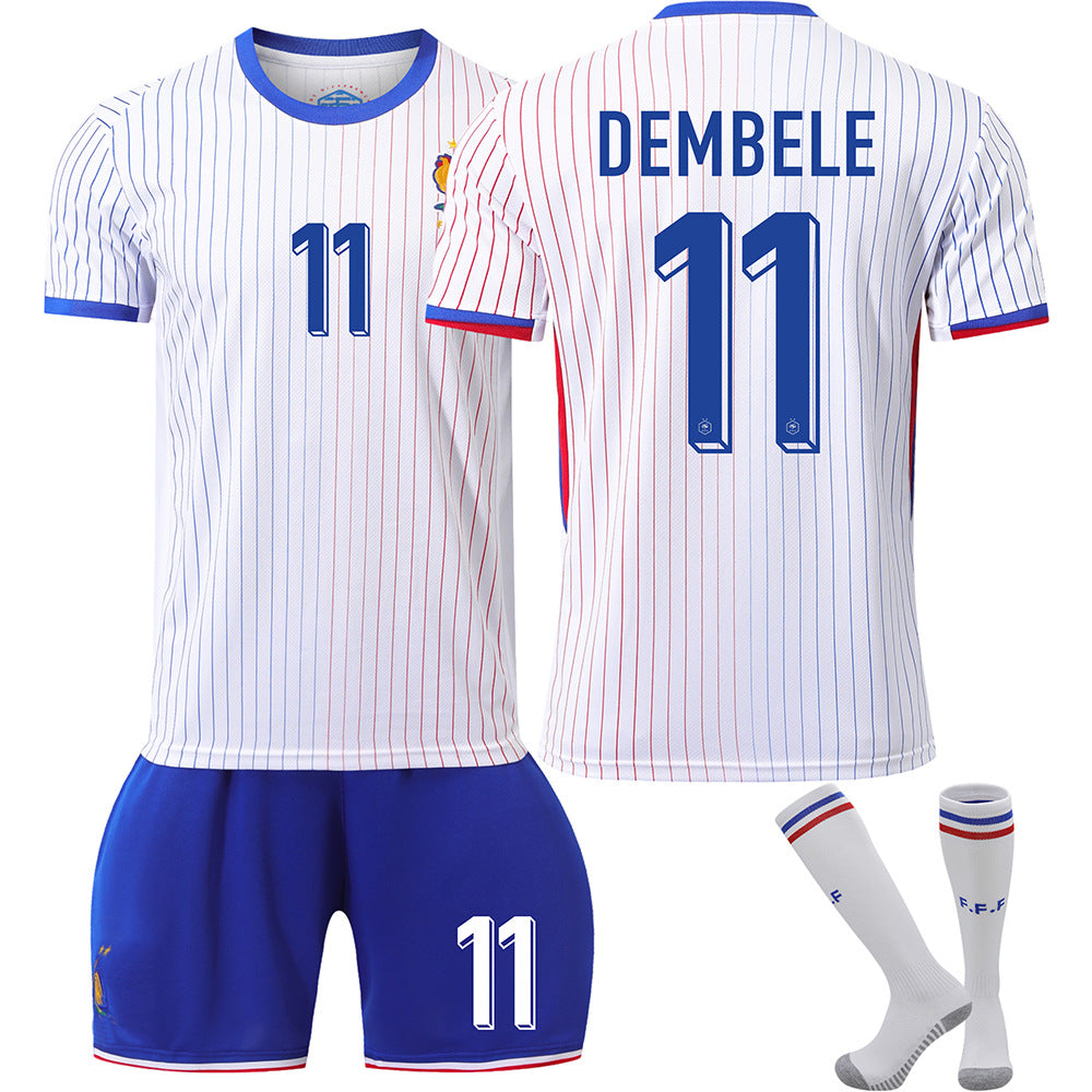 France 2024 national team jersey football shirt UEFA Euro edition home kids adult set no. 11 DEMBELE With socks 24