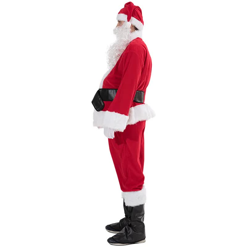 Santa Claus costume 7 parts complete Christmas costume for adults Cosplay Santa Claus costume plus elf plus santa xl pulse (180-195cm)