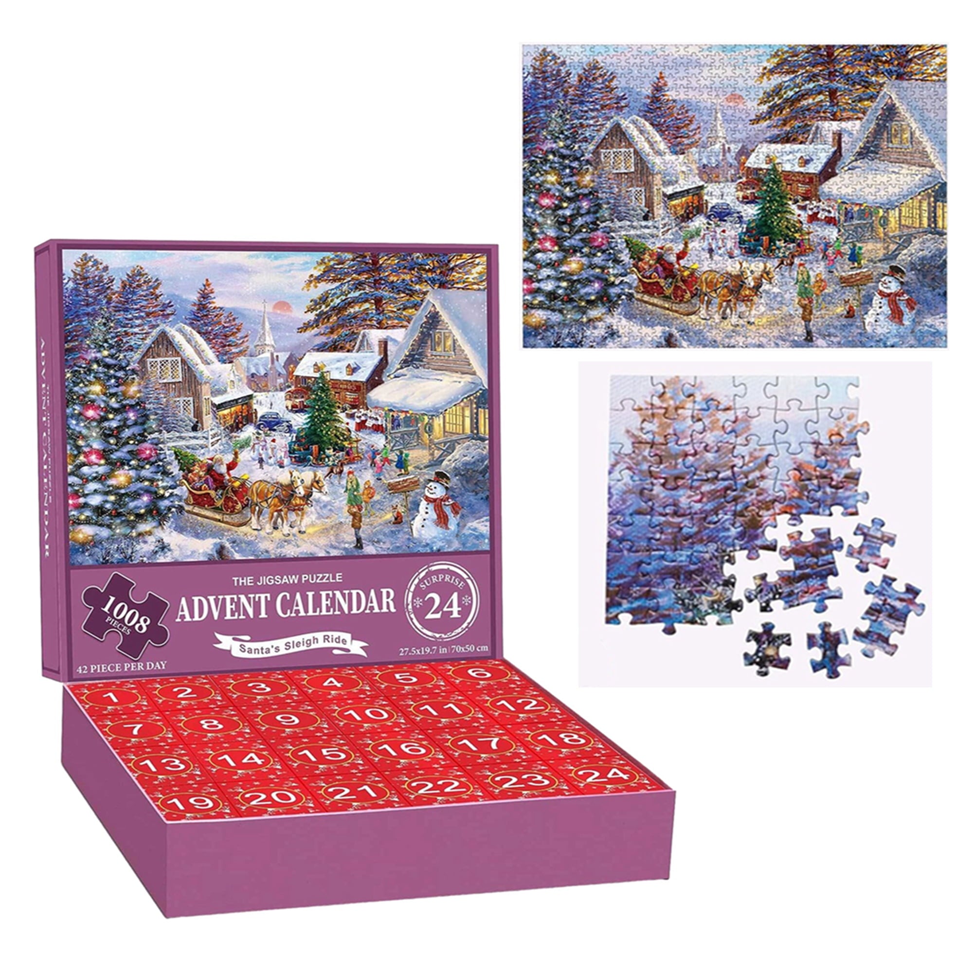 Advent Calendar 2025 with puzzle - 24 days, 1000 pieces, Christmas gift puzzle with nativity motif Style 4