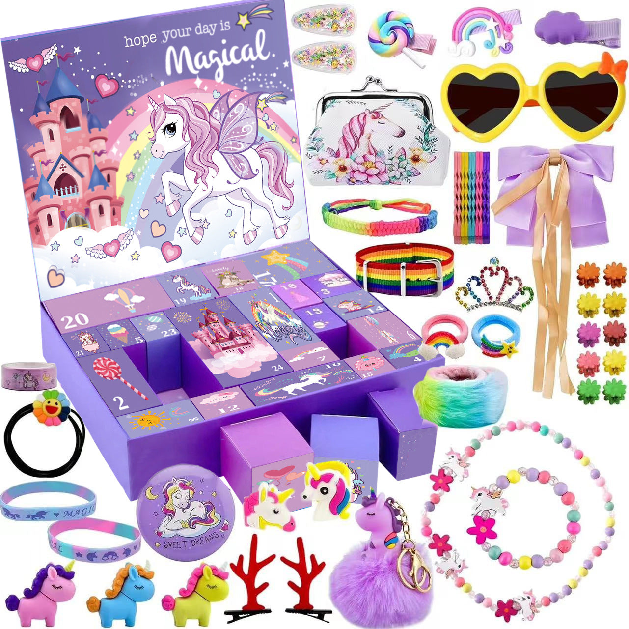 Advent Calendar for Girls - Unicorn Gifts for Girls Advent Calendar 24 Days Surprise Gifts Best Gifts for Daughters, Granddaughters QC-065