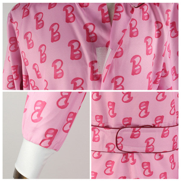 Adult Barbie Outfit for Men Ken Cosplay Costumes Pink Jumpsuit L