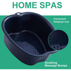 Large Foot Bath Bowl Thickened Solid Plastic Foot Basin Soaking Basin Foot Bath Foot Bath Foot Therapy Healthy Detoxification Relaxation (Black) black