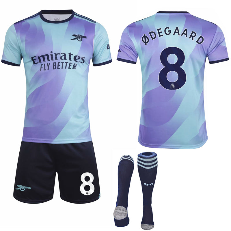 2024-2025 Arsenal Away Kit Kids Adult Football Shirt With Socks No.8 ØDEGAARD No.8 ØDEGAARD XXL