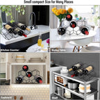 Freestanding Metal Wine Rack for 9 Bottles - Black, Tabletop Wine Rack