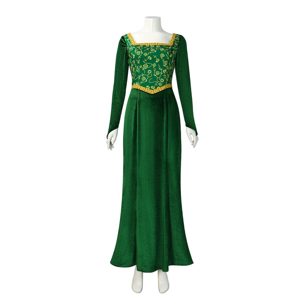 Princess Fiona Dress Halloween Masquerade Green Dress, Party Costume Role Play for Adult S