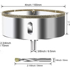 100mm Diamond Hole Saw with Centering Drill, Tile Hole Saw a