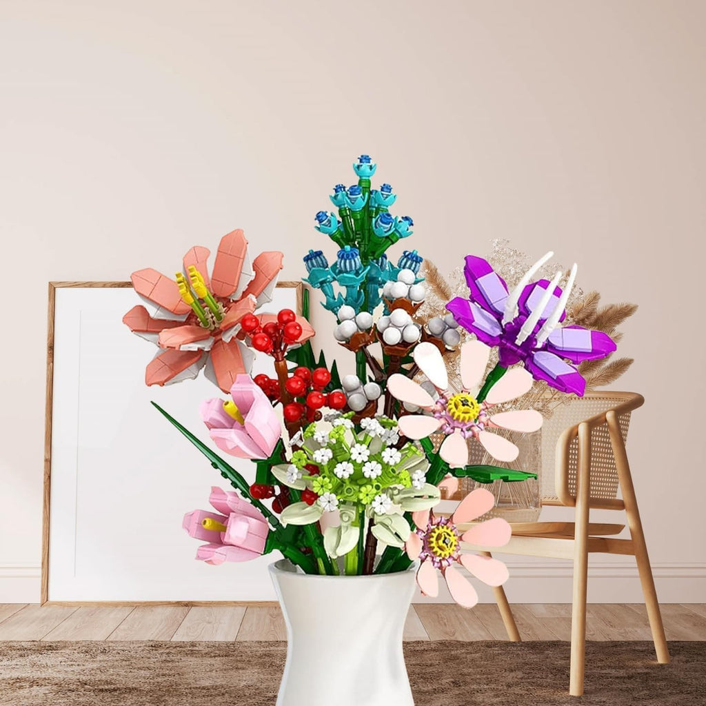 2025 Flower Bouquet Building Blocks Christmas Advent Calendar 2024, Christmas 24 Days Sunflower Bouquet Surprise Box Sunflower