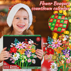 2025 Flower Bouquet Building Blocks Christmas Advent Calendar 2024, Christmas 24 Days Sunflower Bouquet Surprise Box Sunflower