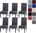 Chair Covers Set of 4 or 6, Stretch Removable Washable Chair Covers Decoration Slipcovers Seat Covers for Hotel grey-tfrf grey 6pcs