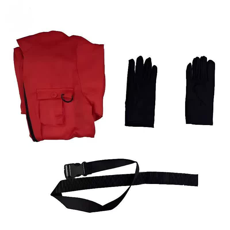 Children's Halloween Squid Game Cosplay Jumpsuit Costume Set - HZ rose red + square mask rose red + square mask_sai rose red + square mask 160cm