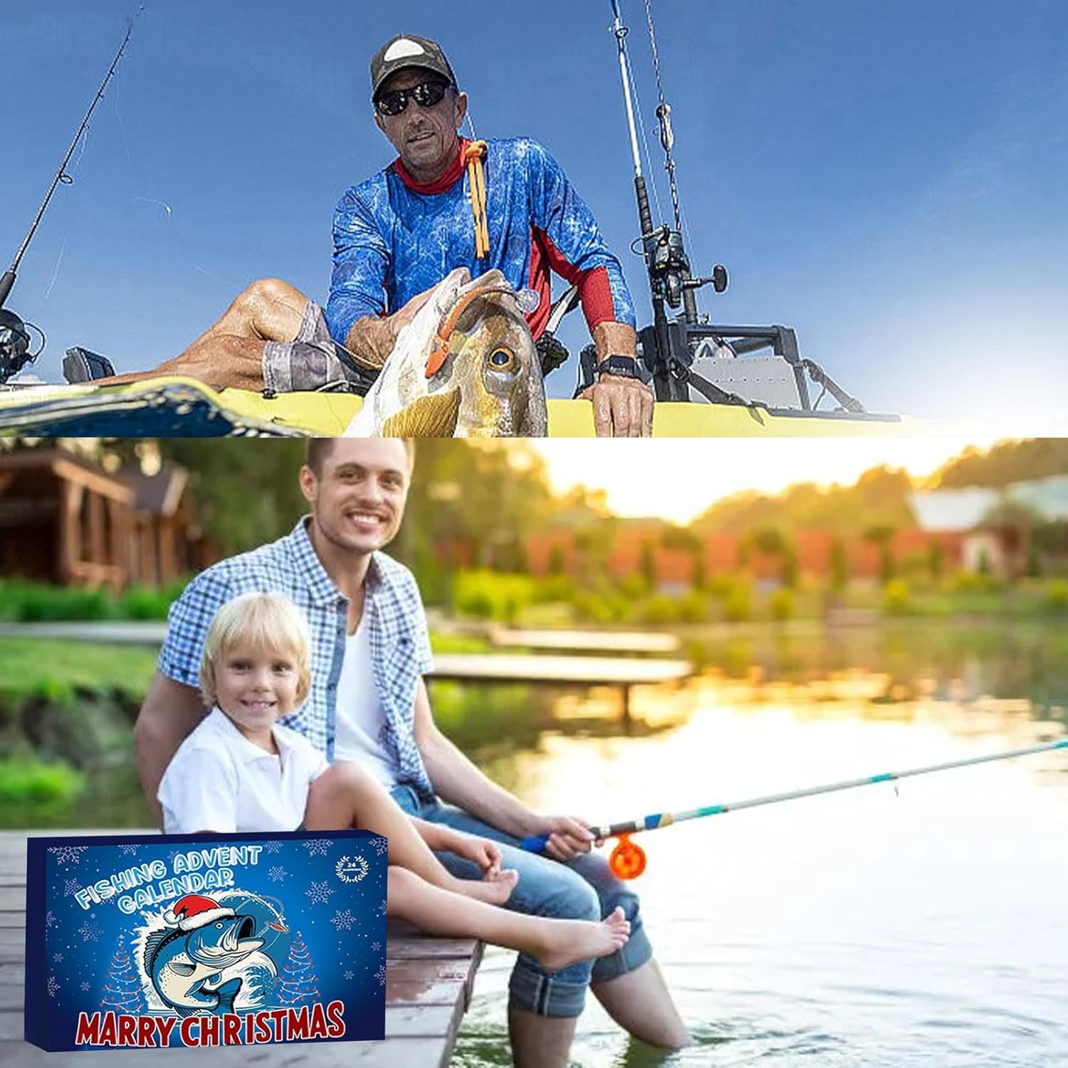 Fishing Advent Calendar, Fishing Tools Accessories Kit Christmas Countdown Gifts, 24 Days of Bait Accessories and Equipment Surprises for Fishing Lovers fishing C