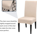 Dining Room Chair Covers, Set of 4 or 6, Stretchy, Removable, Washable, Chair Covers, Decorative Protectors, Seat Covers for Hotel Beige-tfrf Beige 6pcs