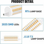 20W 118mm R7s Dimmable LED bulb, Daylight 4000K, 2200lm, 2 pcs - Equivalent to 200W Halogen, Energy Class A+