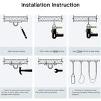 Stainless Steel Ceiling Mount, 500kg Capacity, 180° Rotation, Suspension