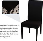 Dining Room Chair Covers, Set of 4 or 6, Stretchy, Removable, Washable, Chair Covers, Decorative Covers, Seat Covers for Hotels Black-tfrf Black 6pcs