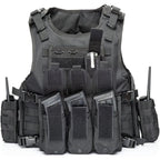 Tactical Vest, Adjustable Plate Carrier for Army, Police, Black