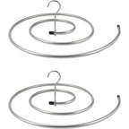 QU/2 pcs Clothes Drying Rack Stainless Steel Laundry Holder Spiral Hanger for Blankets, Sheets, Curtains (Silver)