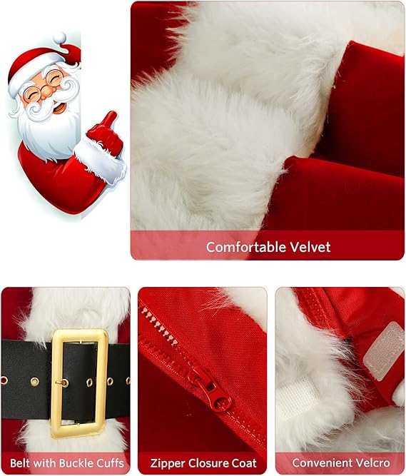 XXL Santa Claus Costume Santa Suit Adults Men Sa,ZQKLA