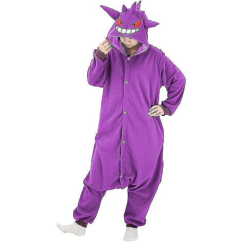 Gengar Costume Onesie Pajamas Halloween Christmas One Piece Kigurumi for Men Women - WELLNGS S