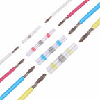 500pcs Electrical Cable Lugs Solder Heat Shrink Tubing, Maidodo Heat Shrink Tubing Solder Butt Joint Insulated Electrical Contacts Waterproof Marine Automotive