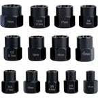 Socket wrench sets, nut extractor, socket for damaged bolts (13 pieces)
