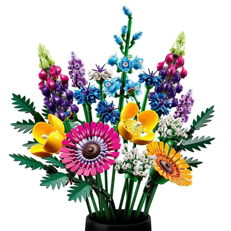High Quality 10313 Icons Wildflower Bouquet, with Lavender and Gerbera, Building Kit for Adults, Gift, Botanical Collection, 2024 Set