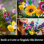 High Quality 10313 Icons Wildflower Bouquet, with Lavender and Gerbera, Building Kit for Adults, Gift, Botanical Collection, 2024 Set