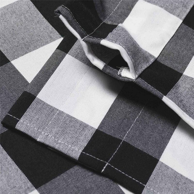 Black & White Checkered Kitchen Curtain, Farmhouse Style, 3-Pack, Window Decoration