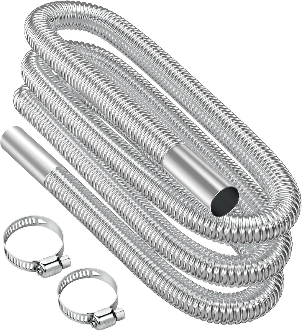 Air heater hose, 300 cm Ø 2.5 cm stainless steel exhaust pipe, parking heater pipe with 2 hose clamps, for parking heater 300CM