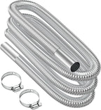 Air heater hose, 300 cm Ø 2.5 cm stainless steel exhaust pipe, parking heater pipe with 2 hose clamps, for parking heater 300CM