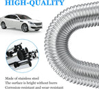 Air heater hose, 300 cm Ø 2.5 cm stainless steel exhaust pipe, parking heater pipe with 2 hose clamps, for parking heater 300CM
