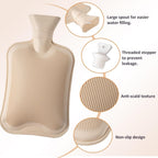 Foot Warmer 2L, hot water bottle made of natural rubber, with leak-proof screw cap, removable and washable cover-tfrf