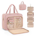 Toiletry Bag - Hanging Travel Toiletry Bag - Large Makeup Bag - Simple - Pink