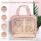 Toiletry Bag - Hanging Travel Toiletry Bag - Large Makeup Bag - Simple - Pink