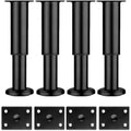Adjustable Metal Furniture Legs - Set of 4 Sofa/Divan/Cabinet/Bed Legs - 18-30 cm Height Support Feet for Chair/Coffee Table/Dresser