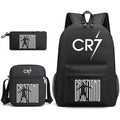 Cristiano Ronaldo Backpack for Youth, School Backpack, 3-Piece Set, Black -