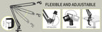 Microphone Radio Broadcasting Stand with 3/8"to 5/8" Screw Adapter and Windscreen Pop Filter